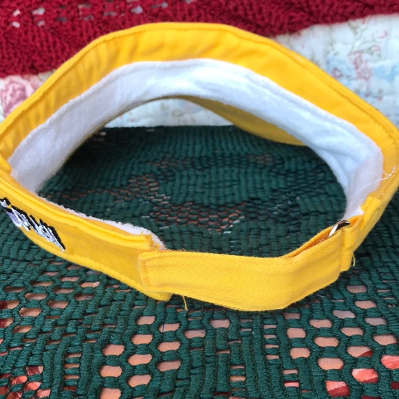 Bright yellow visor “splash” w red maple leaf - Picture 4 of 5